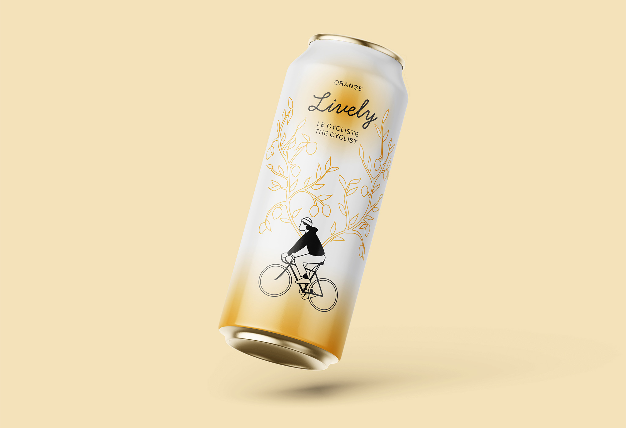 Mockup of a print packaging design for an imagined all-natural energy drink.