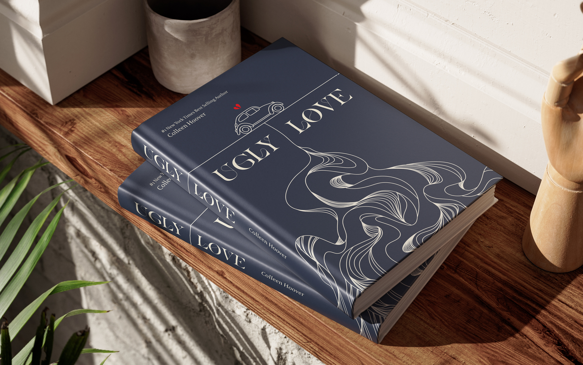Mockup of a book cover dust jacket redesign for the book Ugly Love.