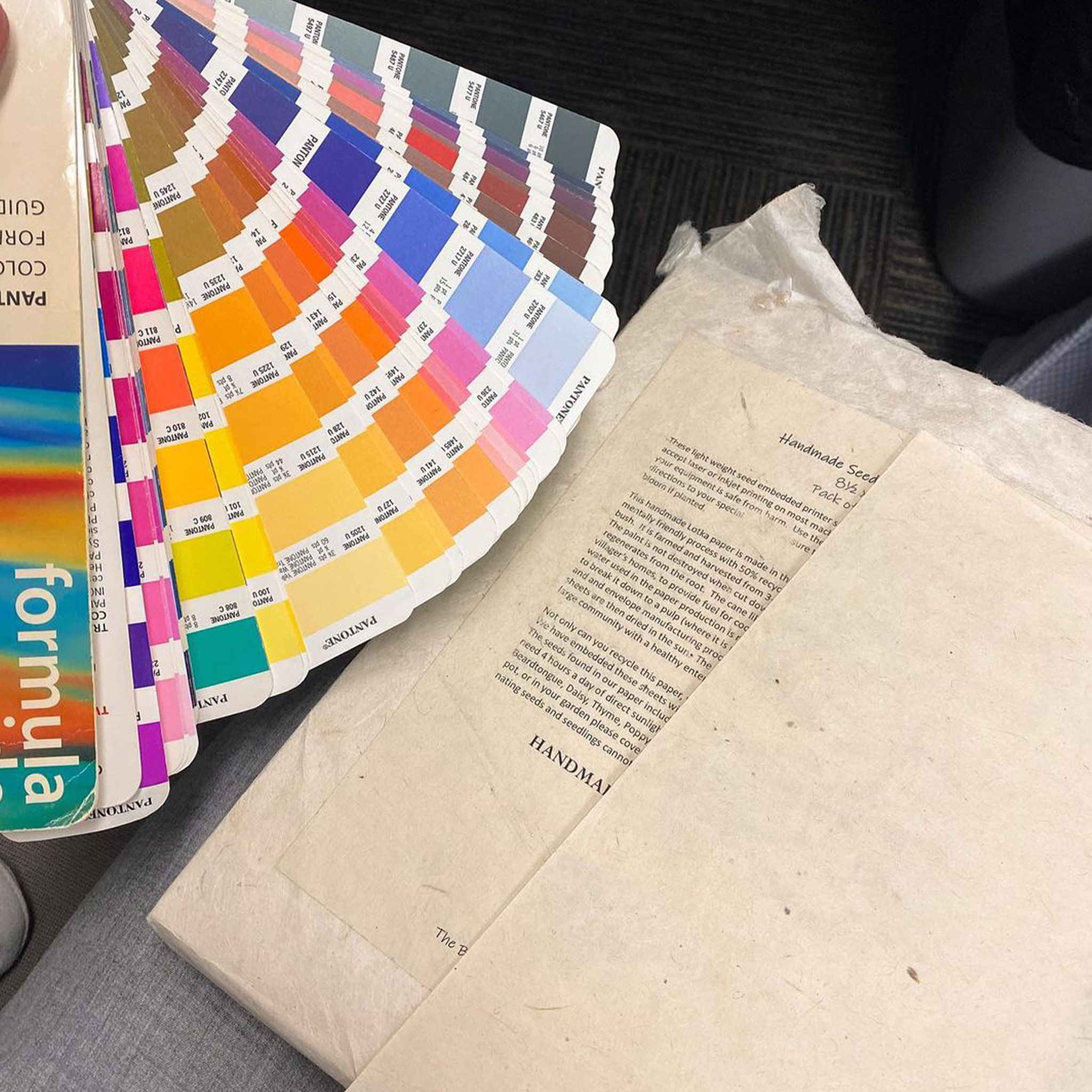 Image for blog displaying a colour picking sheet along with seeded paper.